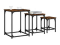 Nesting coffee tables, 3 pieces, smoked oak, engineered wood, 10095ADTN