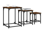 Nesting coffee tables, 3 pieces, smoked oak, engineered wood, 10095ADTN