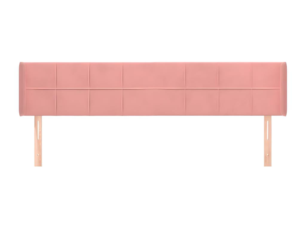 Headboard with wings, Pink, 163x16x78/88 cm, Velvet, 84870JWAE