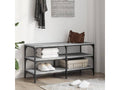Nidchicshop grey shoe bench 100x38.5x49 cm engineered wood 94357OBBR