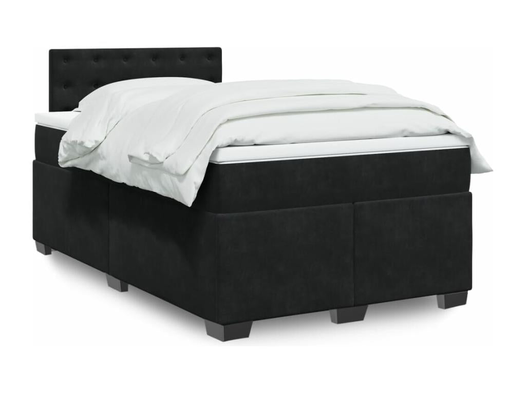 Nidchicshop bed base with black velvet mattress 120x190 cm 88320EVFA