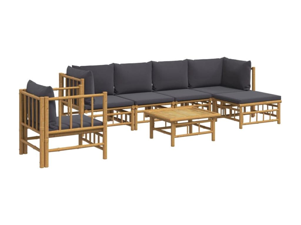 7-piece garden furniture set with dark grey cushions Nidchicshop 52968RAQS