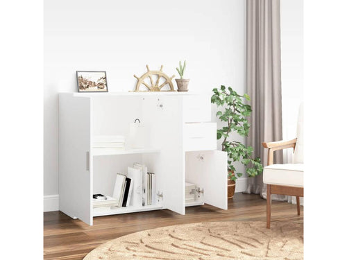 White Buffet 91x29.5x75 cm Engineered Wood 66940MDWM