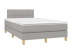 Calmetop bed base and light grey mattress 120x190 cm fabric 64844FFFK
