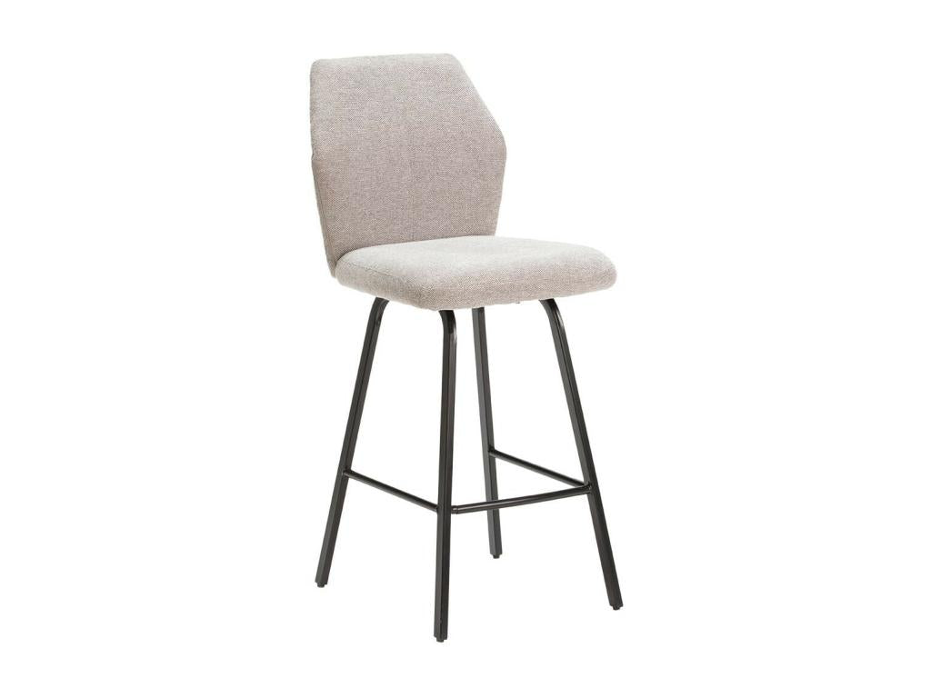 Nidchicshop - Set of 4 Light Grey Fabric Stools with Honeycomb Pattern Back 97233BXYH