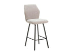 Nidchicshop - Set of 4 Light Grey Fabric Stools with Honeycomb Pattern Back 97233BXYH