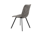 Light grey faux leather fabric chair with black metal legs, Nidchicshop 43188GNHQ