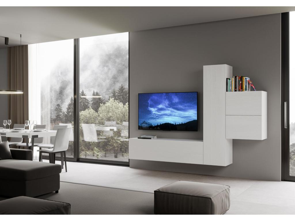 Composizione parete soggiorno A17 L.254 H.173.6 P.39.2 68987YLRA