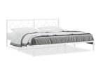 Metal bed frame with white headboard 193x203 96968MXJX