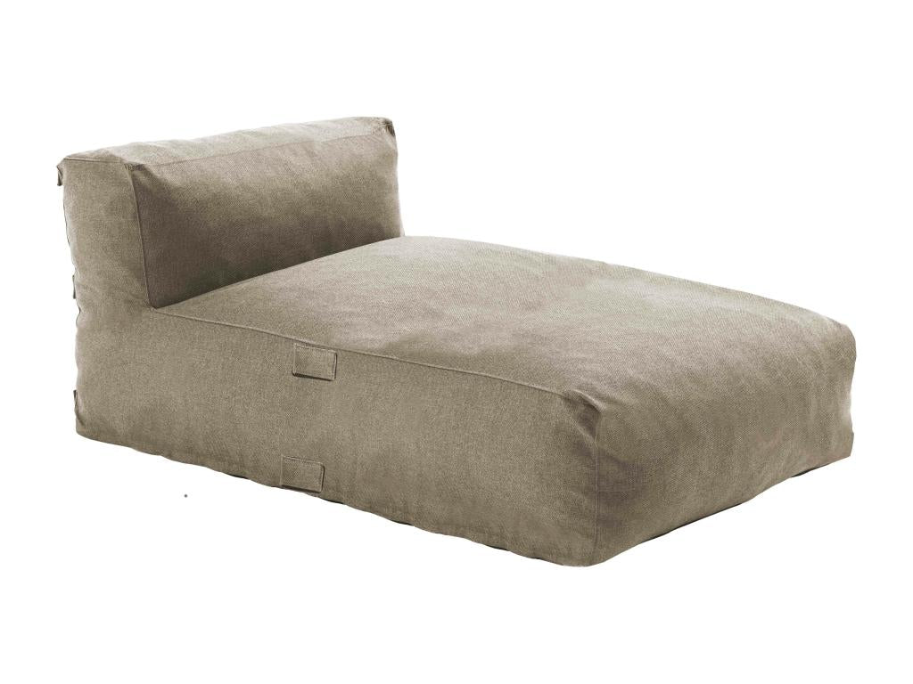 Modular 3-seater garden furniture set with beige chaise longue - Calmetop 10392CGNK