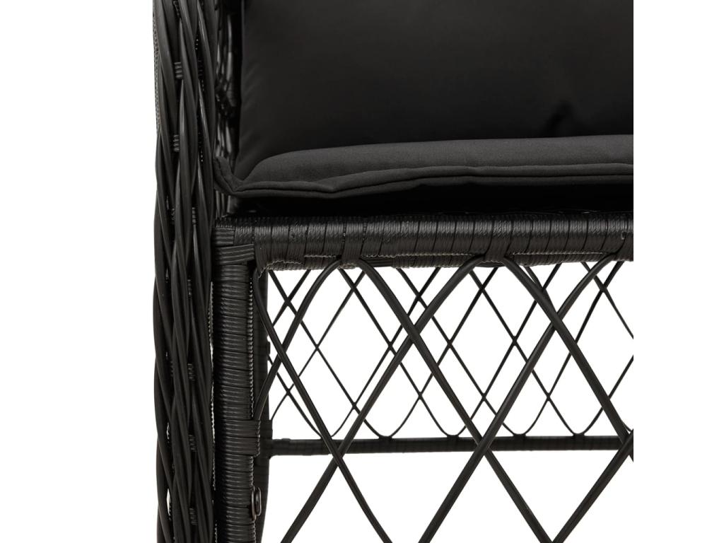 Calmetop 3-piece set with black resin wicker cushions 70555HACS