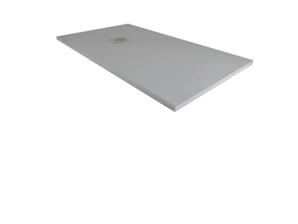 Calmetop Extra Thin Dark Grey Shower Tray 95x190 cm Calmetop 7005 in Synthetic Resin and Marble Powder with Free Drain 58876FYZV