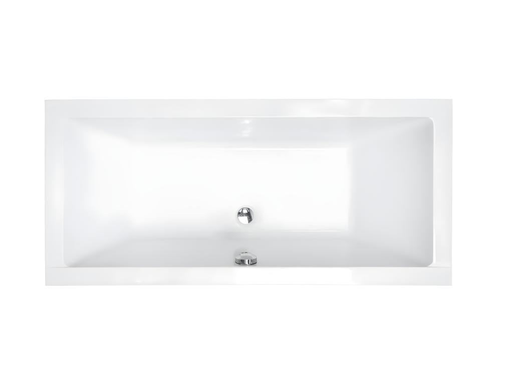 Rectangular white built-in bathtub - FREE headrest - Nidchicshop - 170x75 cm 06579VDFH