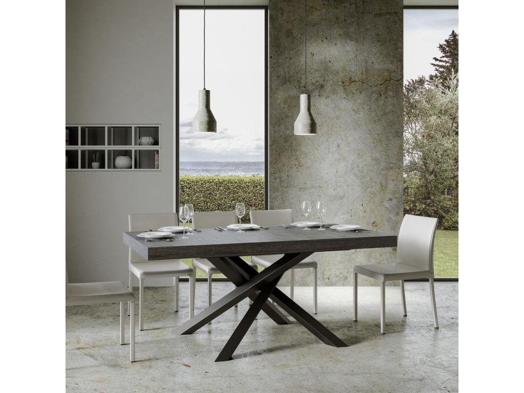 Extendable table 90x160/264 cm Nidchicshop Concrete Grey Anthracite frame 40910CMCW