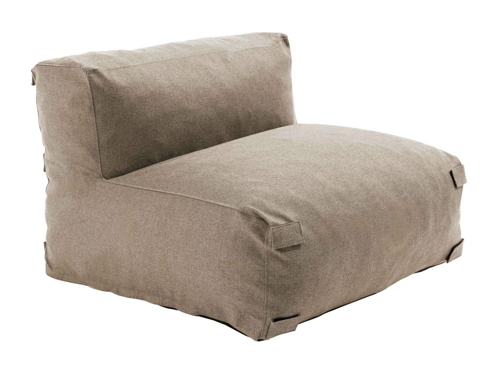 Modular 3-seater garden furniture set with beige chaise longue - Calmetop 10392CGNK