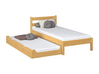Wooden Trundle Bed N01 Natural Pine 120x180 74309IZCX