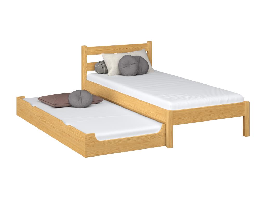 Wooden Trundle Bed N01 Natural Pine 120x180 74309IZCX