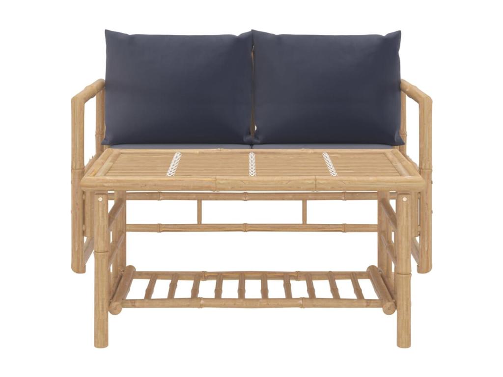 Calmetop 36447DULZ 2-piece garden furniture set with dark grey cushions