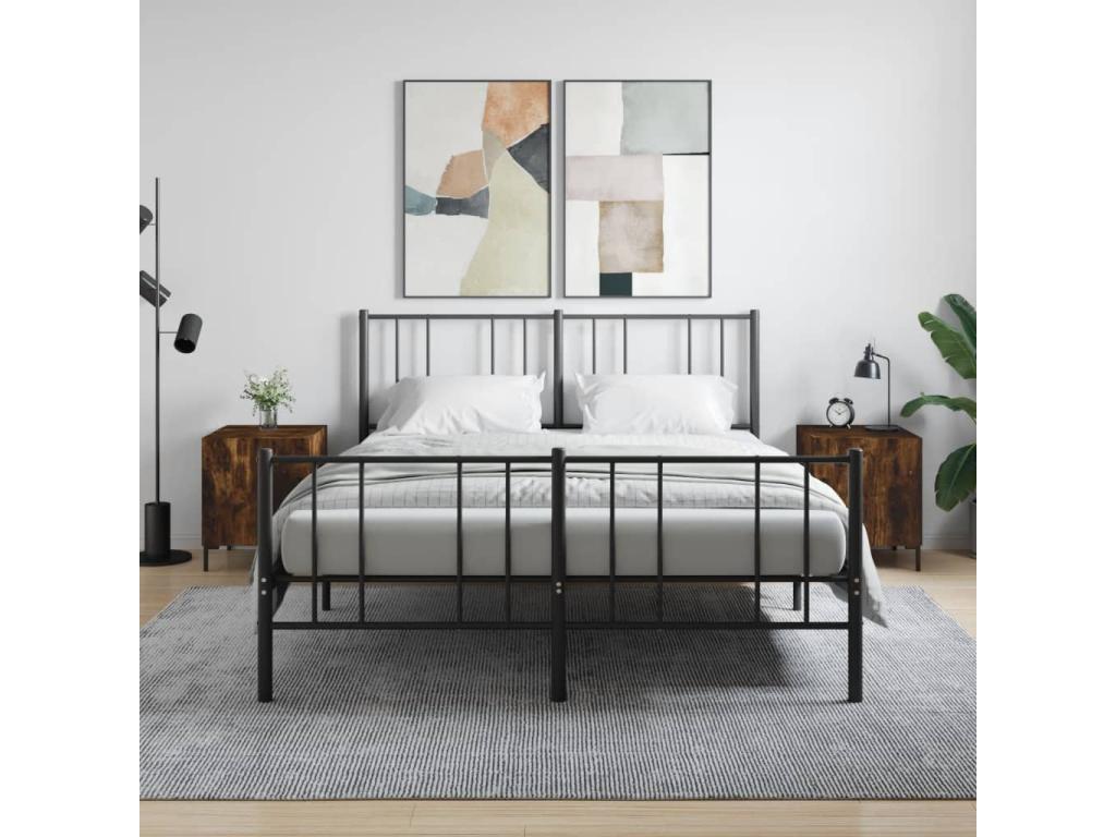 2-piece bedside tables, smoked oak, 40x40x50 cm, engineered wood, 70410DPEX