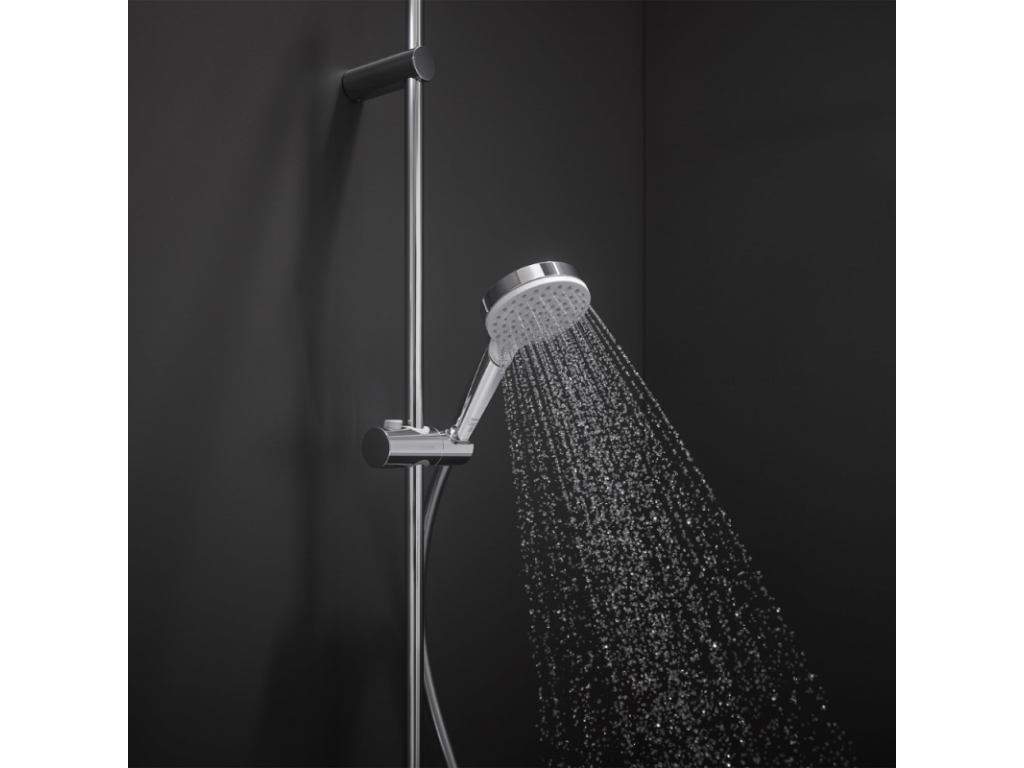 Calmetop Universal chrome thermostatic bath mixer, Calmetop 2-jet shower head pack, flexible hose bar 26288FVXS