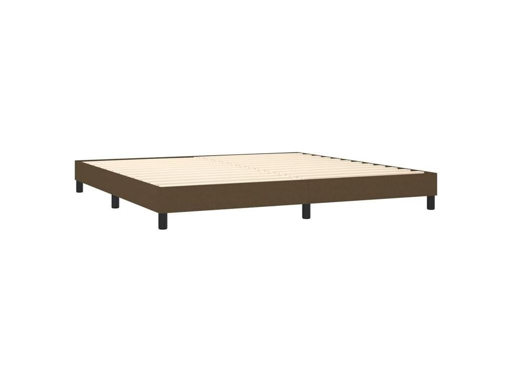 Calmetop bed base with mattress and LED, dark brown, 200x200 cm, 83023ZNSX