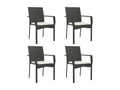 4-piece garden chairs with cushions, black wicker resin, 39853GOSN