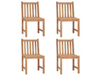 Set of 4 garden chairs with cushions, solid teak wood, 49292ZJSH