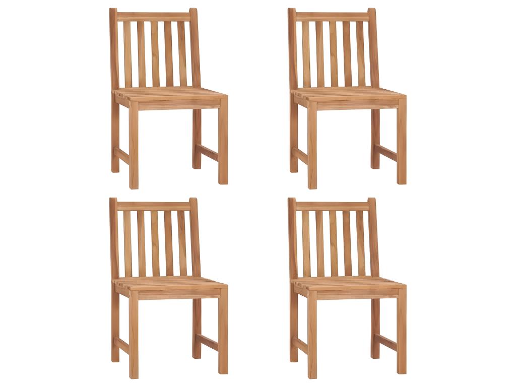 Set of 4 garden chairs with cushions, solid teak wood, 49292ZJSH