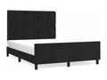 Black velvet bed frame without mattress, 140x190 cm, 63148FGAS