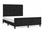 Black velvet bed frame without mattress, 140x190 cm, 63148FGAS