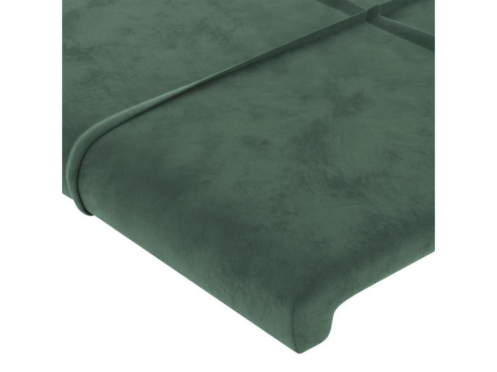 Dark Green LED Headboard 180x5x78/88 cm Velvet 43930WOTP