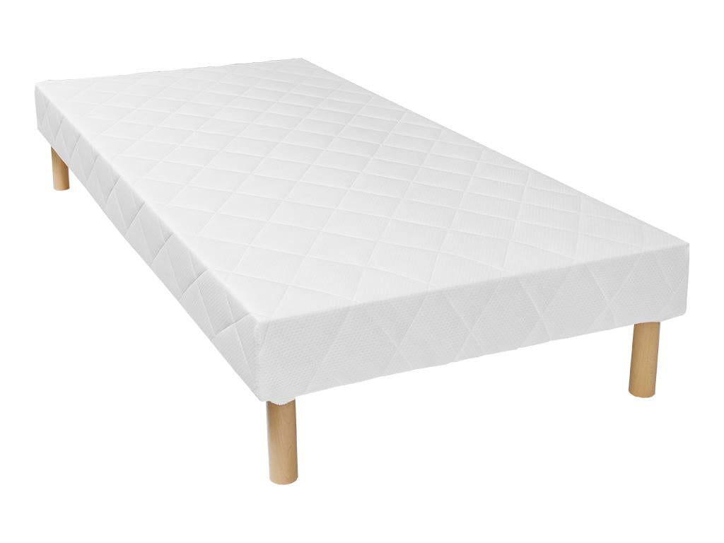 Upholstered decorative bed base 90x190 cm 14 Calmetop multi-ply - White - Calmetop 54898RWWM