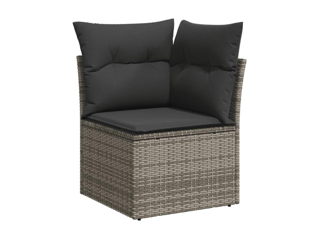 6-piece garden furniture set with grey resin wicker cushions 28727YOSZ