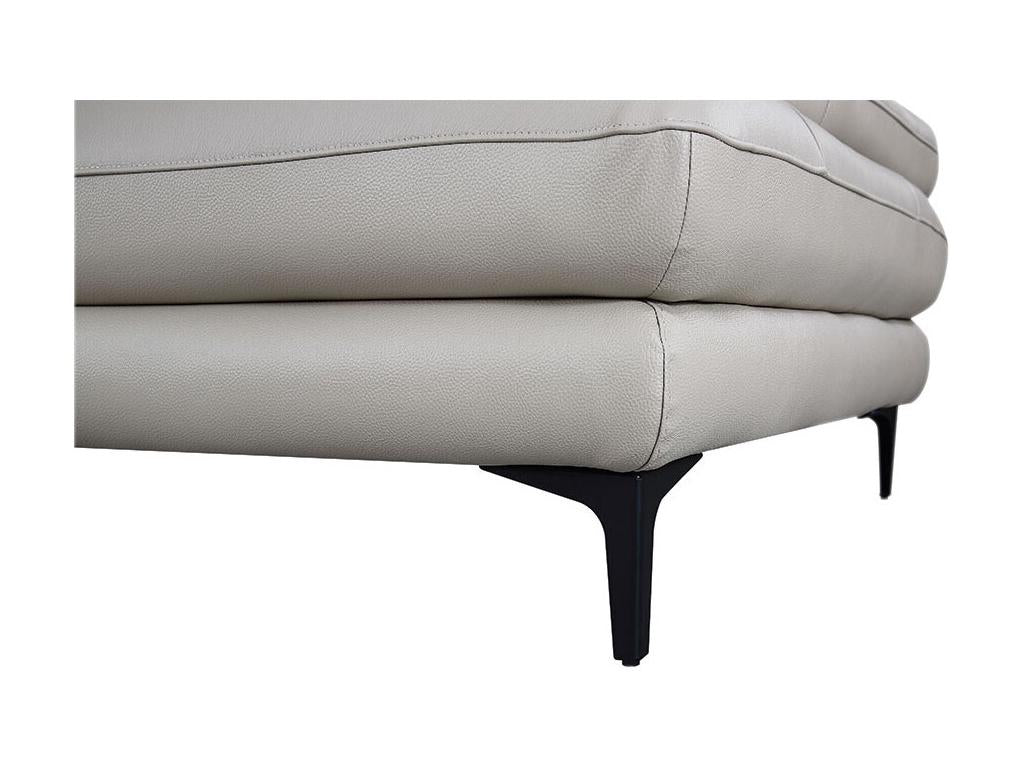 Nidchicshop Beige Leather Designer Armchair with Adjustable Backrest 86539HIPI