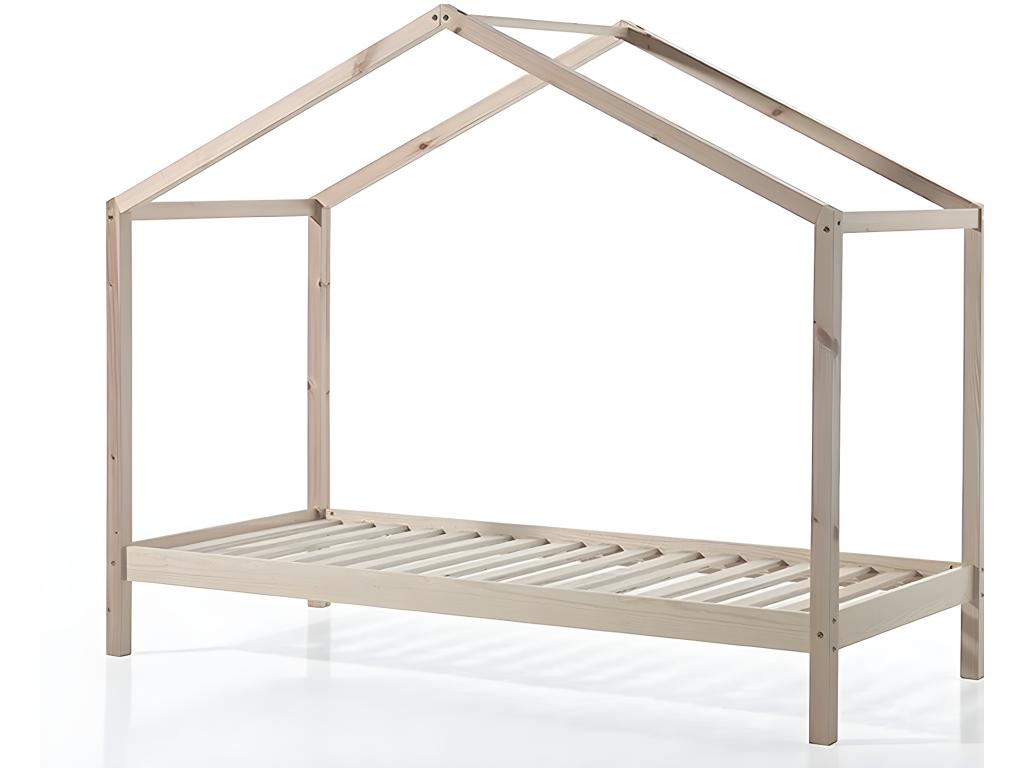 Pack - Children's Cabin Bed / Calmetop III Mattress 90x200cm Natural 37593RJML