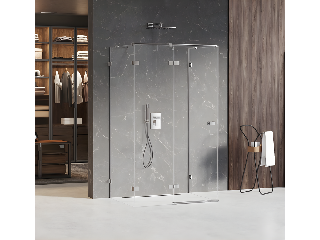 Left-hand pivoting shower enclosure 110x100 Nidchicshop color Nidchicshop front access 52767NYCB