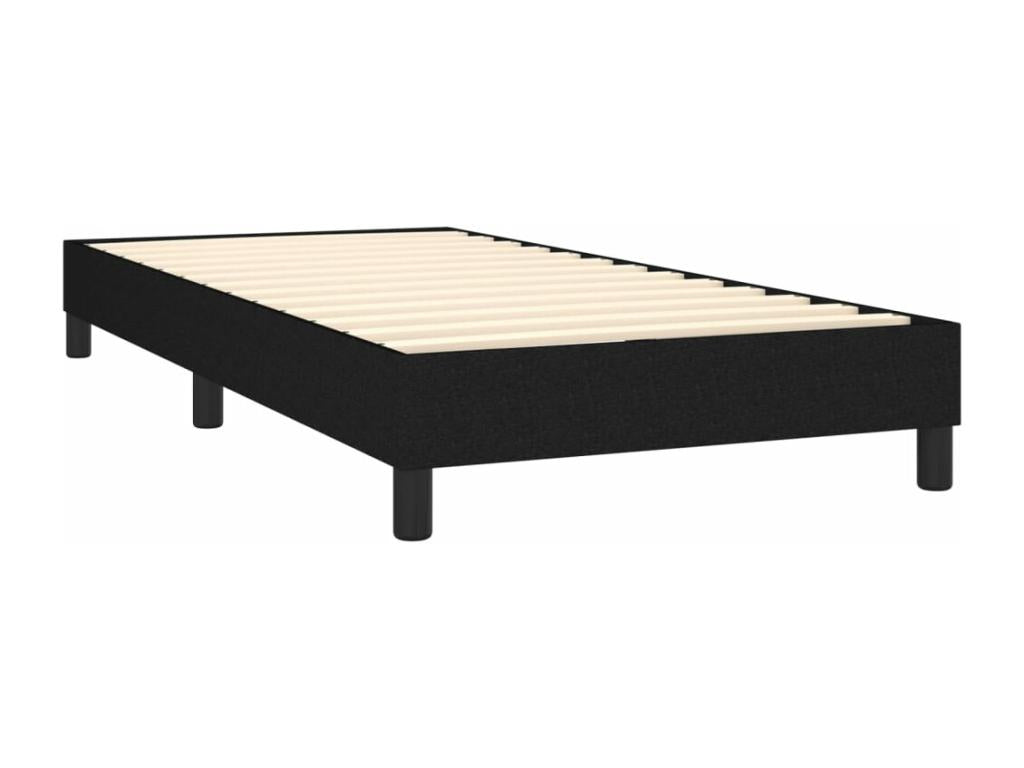 Upholstered bed base and mattress, black, 80x200 cm, fabric, 11737QSVJ