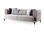 Nidchicshop 3-seater velvet sofa - Grey 84730YORO