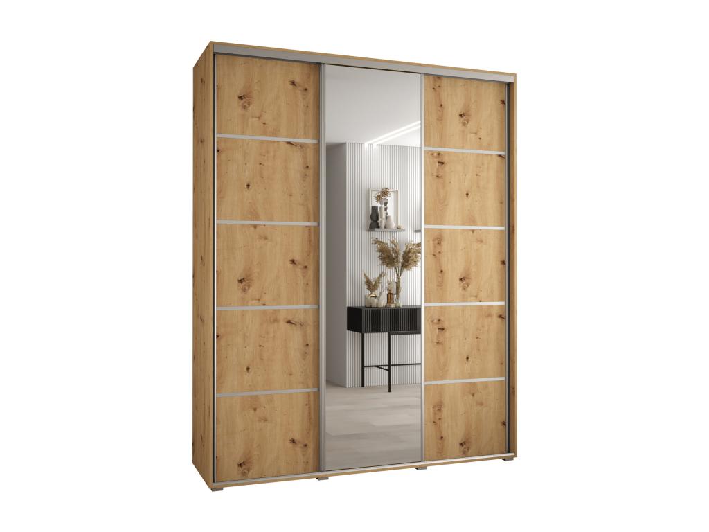 Calmetop 5 Sliding Door Wardrobe 235.2/200/60 3 Doors Calmetop/Silver 77979QRDK