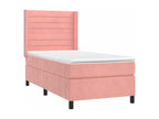 Nidchicshop bed base with pink velvet mattress 100x200 83358RDCS