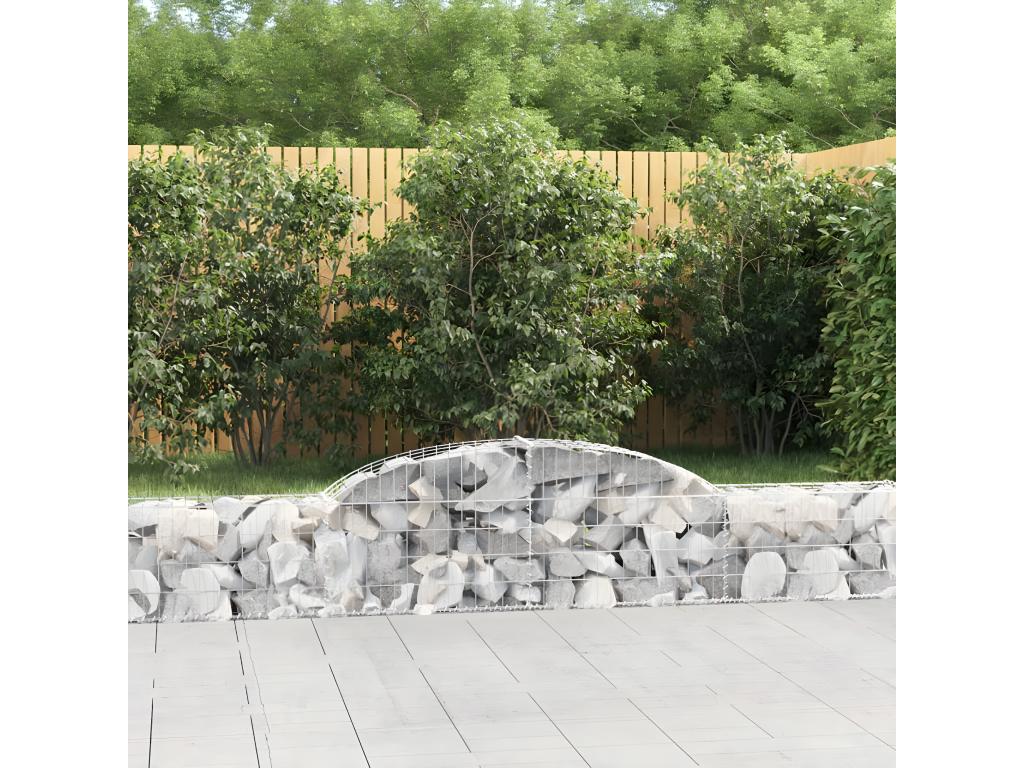 Arched gabion basket 300x30x40/60 cm Galvanized iron 06377TFHC