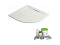 Calmetop Pure 90x90 Quarter Round White Shower Tray Pack with Calmetop Waterproofing and Calmetop Feet 78561LRMH