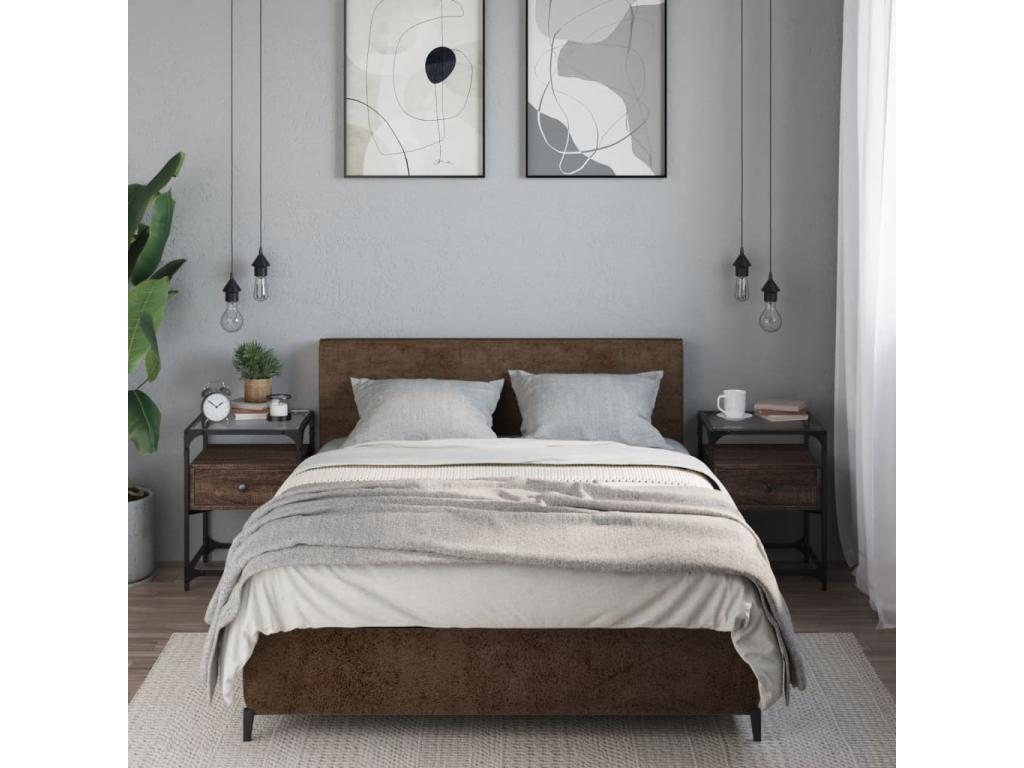 Calmetop - 2-piece bedside tables, brown oak, 40x40x55cm, engineered wood, 27253ASTU