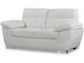 Calmetop fixed sofa in bonded leather and PVC - 169x88x90 cm - 2-seater - White 87272EOYT