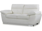 Calmetop fixed sofa in bonded leather and PVC - 169x88x90 cm - 2-seater - White 87272EOYT