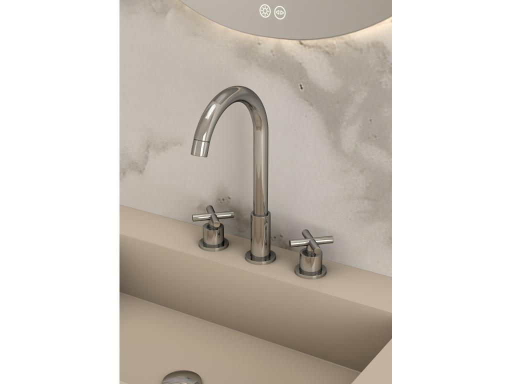 Chrome deck-mounted basin mixer tap - Nidchicshop 45998WCET