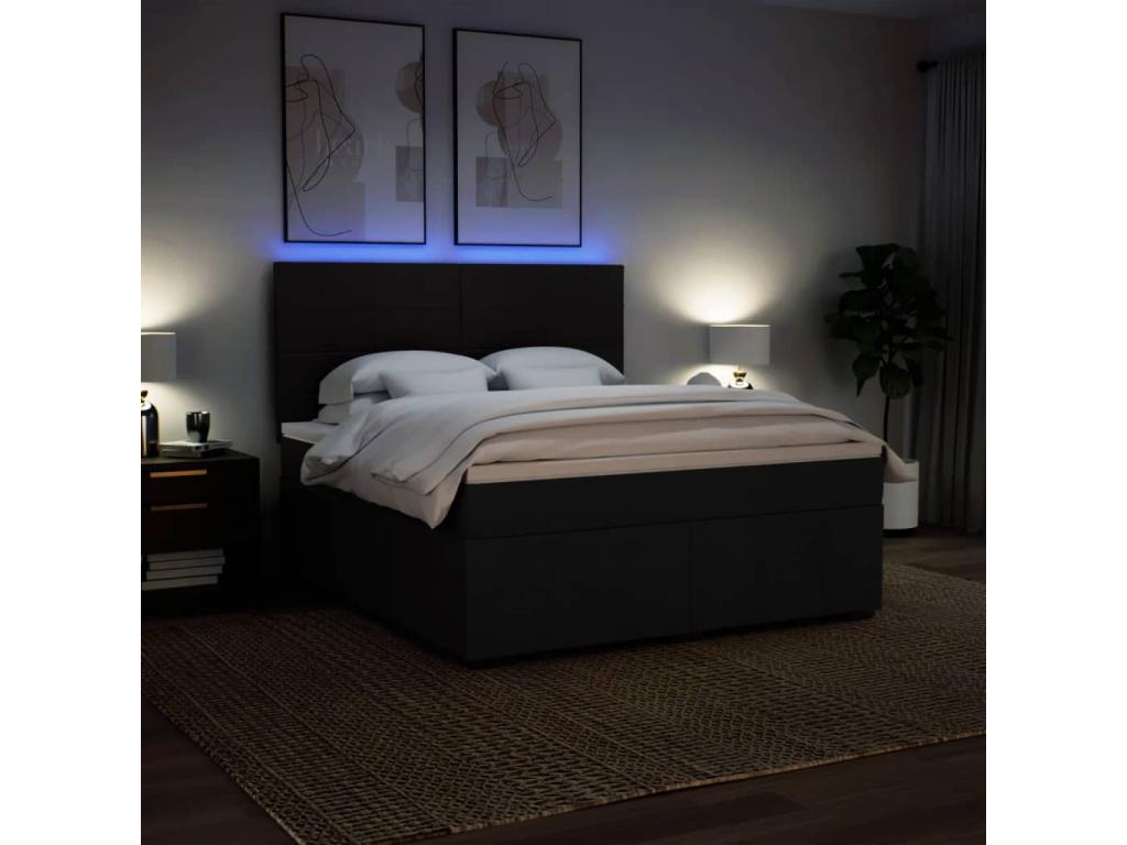 Calmetop bed base with mattress, black, 180x200 cm, fabric, 85518DXCJ