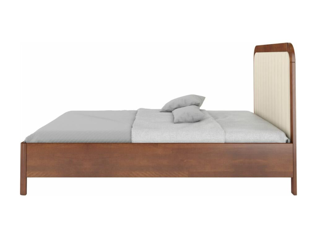 Calmetop upholstered bed in beech wood with a high headboard / 160x200 cm, walnut color, Casablanca headboard 2301 20560ASCF