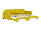 Daybed with pull-out bed, yellow, 90x200 cm, velvet, 84785SRKT