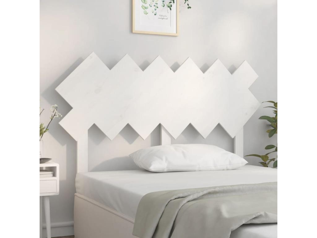 White Headboard 132x3x81 cm Solid Pine Wood 28486NFQD